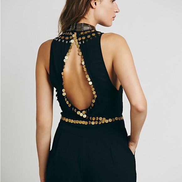 Free people Embellished Catsuit Jumpsuit Size 6 $198 NEW - Picture 3 of 8
